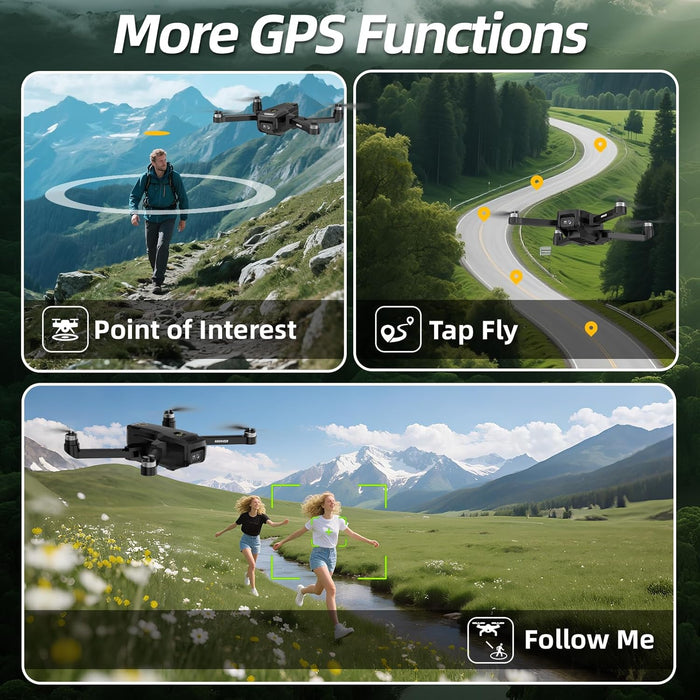 Professional 4K GPS Drone with EIS Camera & 4.5" FPV Screen - Foldable, Auto Return, Follow Me, 32GB SD Card - Monsta Online