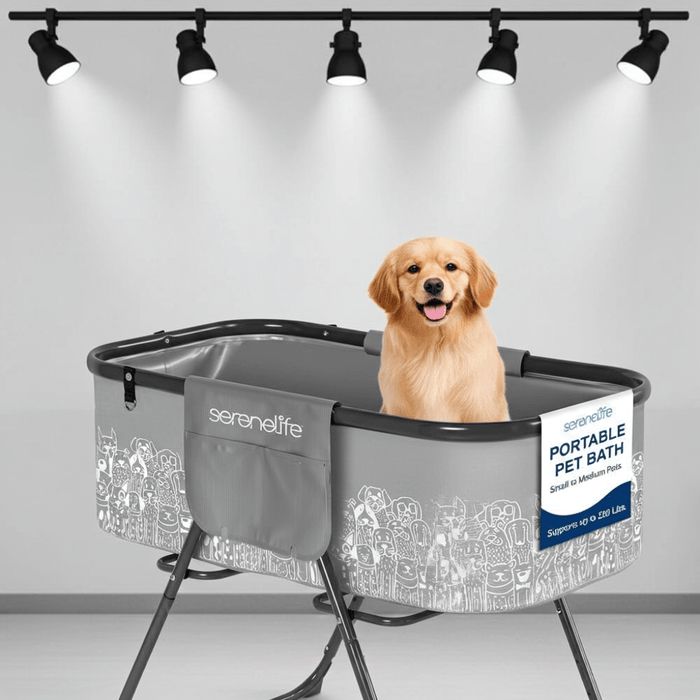Foldable Dog Grooming Bath Tub with Quick Drain and Leash Safety Strap - Monsta Online
