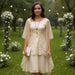 Women's Two - Piece Chiffon Dress Set – Elegant 3/4 Sleeve Patchwork Outfit - Monsta Online