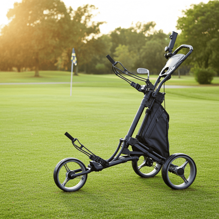 Premium Folding Golf Push Cart with Adjustable Ergonomic Handle and Storage Bag - Monsta Online