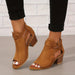Women's Peep - Toe Block Heel Booties – Chic Modern Summer Style - Monsta Online