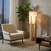 Japanese Wabi Sabi Floor Lamp – Fabric Shade & Wooden Base for Bedroom & Living Room - Monsta Online