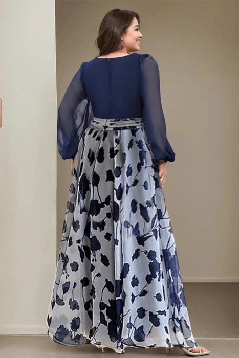 Valentina Floral Maxi Dress – Women's V Neck Balloon Sleeve Printed Wedding Guest Dress - Monsta Online