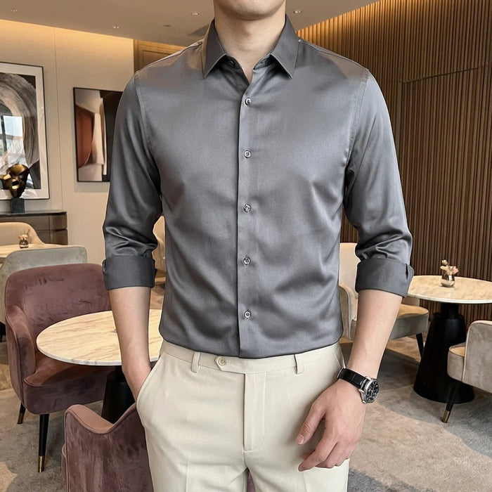 Men's Luxury Casual Silk Shirt – Breathable, Elegant & Versatile for Any Occasion - Monsta Online