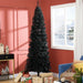 8FT Black Pencil Artificial Christmas Tree — 1168 Tips, Slim Space - Saving, Unlit, Steel Base - Monsta Online