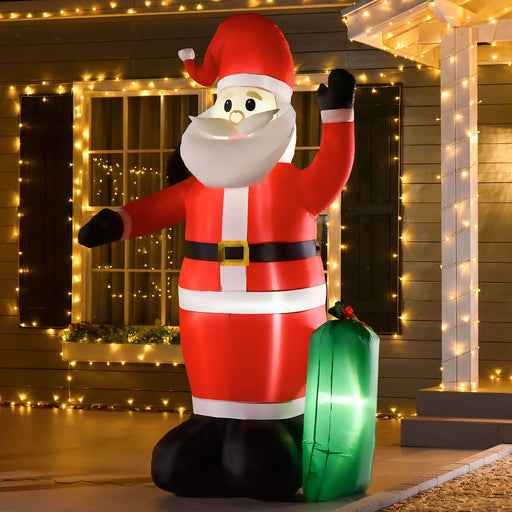8FT Prelit Inflatable Santa Claus with Toy Bag and LED Lights - Outdoor Christmas Decoration - Monsta Online