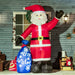 8FT Prelit Inflatable Smiling Santa Claus with Gift Bag and LED Lights - Outdoor Christmas Decoration - Monsta Online