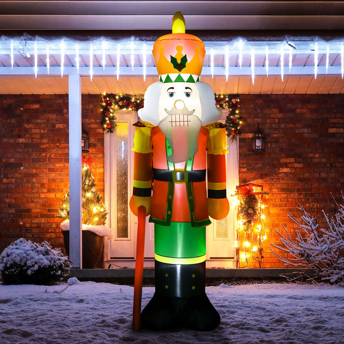 8FT Prelit Inflatable Nutcracker Soldier with 4 White LED Lights - Outdoor Christmas Decoration - Monsta Online