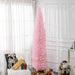 8FT Pink Pencil Artificial Christmas Tree — 618 Tips, Slim Space - Saving, Plastic Stand - Monsta Online