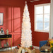 8FT White Pencil Pre - Lit Artificial Christmas Tree — 300 Warm White LEDs, 618 Tips, Slim Space - Saving - Monsta Online