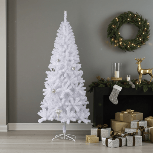 8FT white artificial Christmas tree — 1300 tips, durable PVC, outdoor - safe, full - bodied display with easy plug - in assembly - Monsta Online