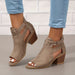 Women's Peep - Toe Block Heel Booties – Chic Modern Summer Style - Monsta Online