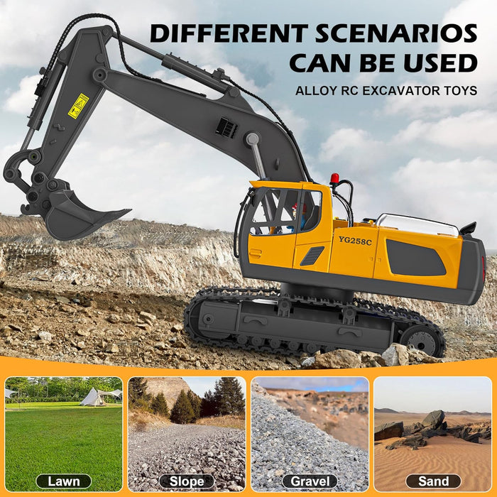 Ultimate 4 - in - 1 Metal RC Construction Fleet - Excavator, Truck, Dozer & Loader - 2.4GHz Remote Control Toy for Kids - Monsta Online