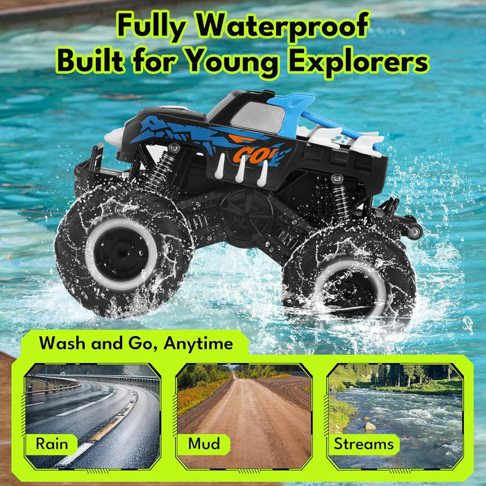 1:16 Scale Amphibious Remote Control Big Wheel Monster Truck Toys 4WD All Terrain Off - Road Pickup Toy Kids - Monsta Online