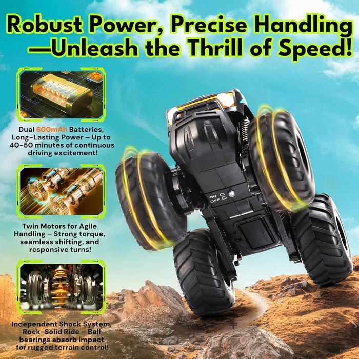 1:16 Scale Amphibious Remote Control Big Wheel Monster Truck Toys 4WD All Terrain Off - Road Pickup Toy Kids - Monsta Online