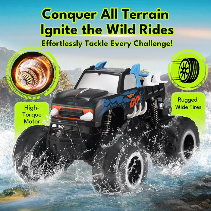 1:16 Scale Amphibious Remote Control Big Wheel Monster Truck Toys 4WD All Terrain Off - Road Pickup Toy Kids - Monsta Online