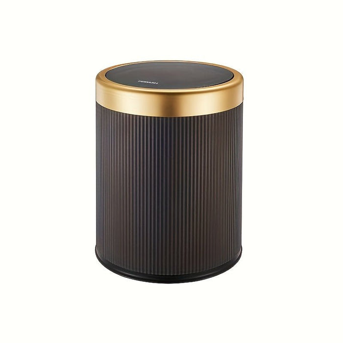 Oval Press - Top Trash Can – Luxury Gold - Accent Waste Bin with Dual Inner Buckets & Odour Seal - Monsta Online