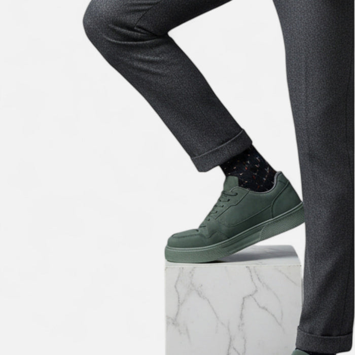 Men's Lace - Up Sneakers – Cushioned PU Leather Shoes for Smart Casual Everyday Wear - Monsta Online