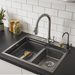 24" Flying Rain Waterfall Kitchen Sink Set with Integrated Faucet and Cup Washer - Monsta Online