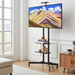 Height Adjustable Rolling TV Stand with Storage Shelves for 32–75 Inch Screens - Monsta Online