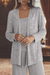 Miriam Sequin Lace Trouser Suit – Women's 3 - Piece Wide Leg Wedding Guest Suit - Monsta Online