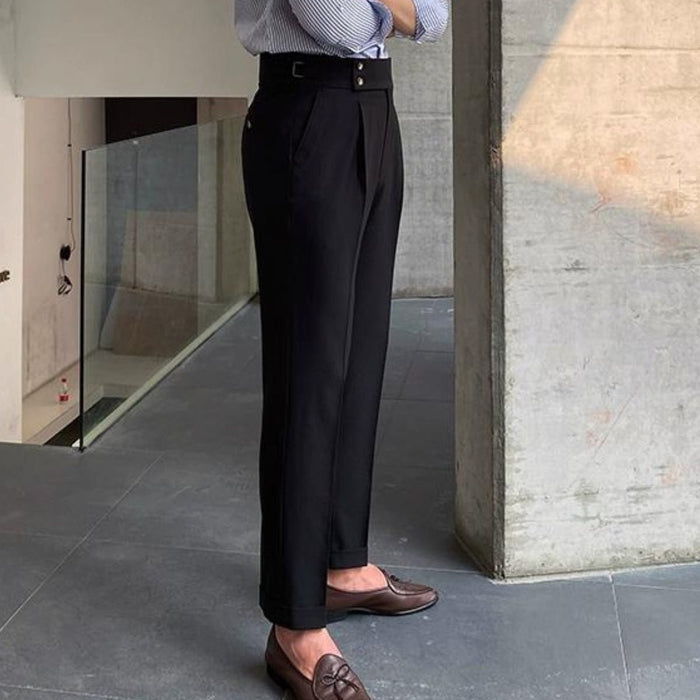 Dean Gurkha Pants – Men's High - Waisted Pleated Trousers - Monsta Online