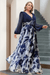 Valentina Floral Maxi Dress – Women's V Neck Balloon Sleeve Printed Wedding Guest Dress - Monsta Online