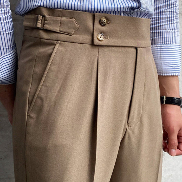 Dean Gurkha Pants – Men's High - Waisted Pleated Trousers - Monsta Online