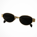 Clarabelle Oval Sunglasses – Women's Slim Metal Frame Dark Tinted Lens Sunglasses - Monsta Online