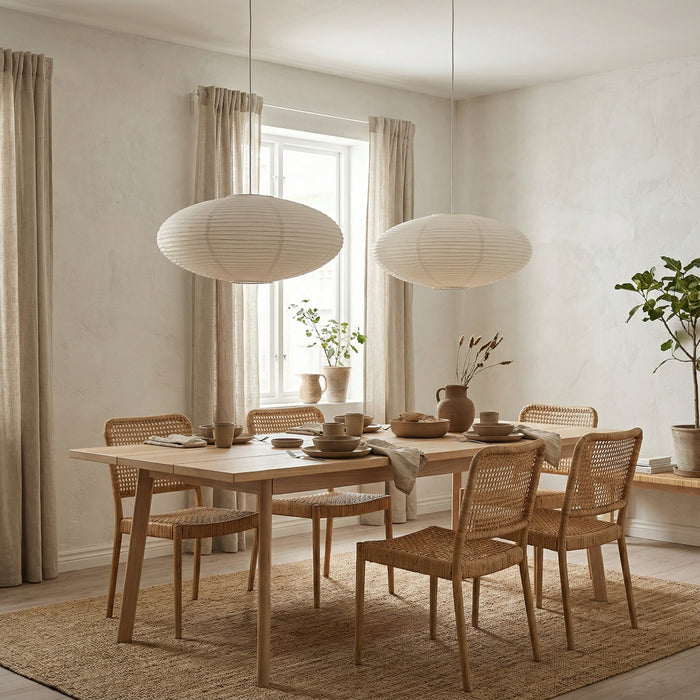 Wabi Paper Pendant Light – Handcrafted Cotton Paper Shade for Dining Rooms & Bedrooms - Monsta Online