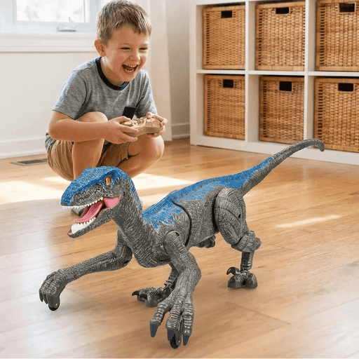 Velociraptor Remote Control Dinosaur Toy – LED Lights, Roaring Sounds & Rechargeable for Kids 4+ - Monsta Online