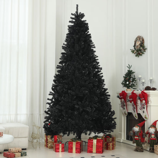9FT Black Artificial Christmas Tree — 2132 Tips, Auto - Open Hinged, Full Shape, Steel Base - Monsta Online