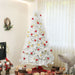 9FT White Artificial Christmas Tree — 2132 Tips, Unlit, Auto - Open, Wide Full Shape, Steel Base - Monsta Online