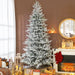 9FT Snow Flocked Full Spruce Artificial Christmas Tree — 2514 Tips, Auto - Open Hinged, Unlit, Metal Base - Monsta Online