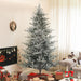 9FT Snow Flocked Nordic Pine Artificial Christmas Tree — 1939 Tips, Unlit, Hinged, Wide Shape, Steel Base - Monsta Online