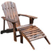 Classic Wooden Adirondack Outdoor Chair with Footrest for Patio and Poolside Comfort - Monsta Online