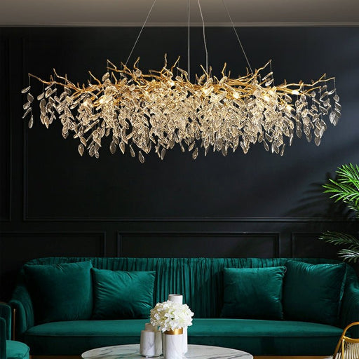 French Crystal Glass Chandelier – Elegant LED Ceiling Light Fixture - Monsta Online