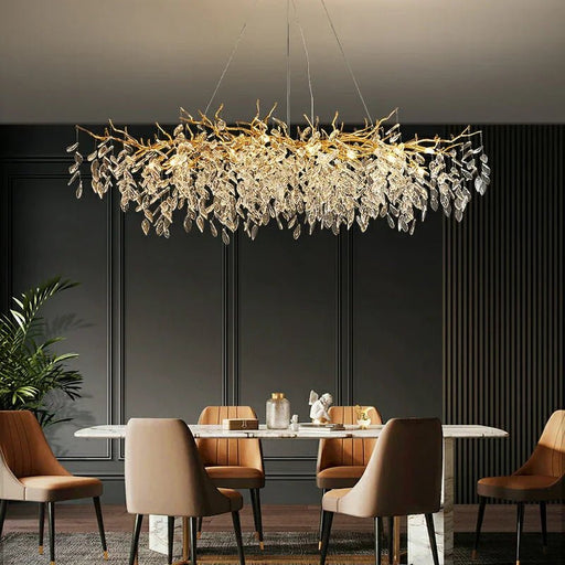 French Crystal Glass Chandelier – Elegant LED Ceiling Light Fixture - Monsta Online