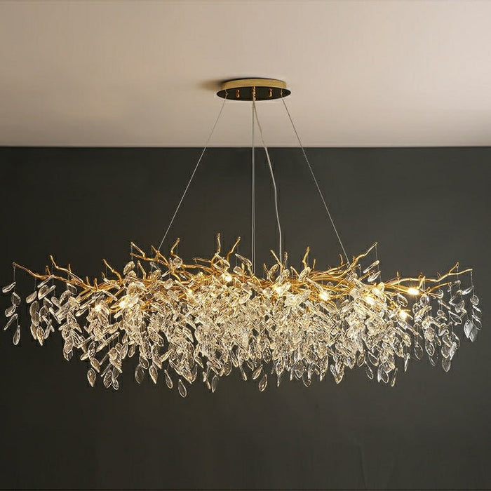 French Crystal Glass Chandelier – Elegant LED Ceiling Light Fixture - Monsta Online