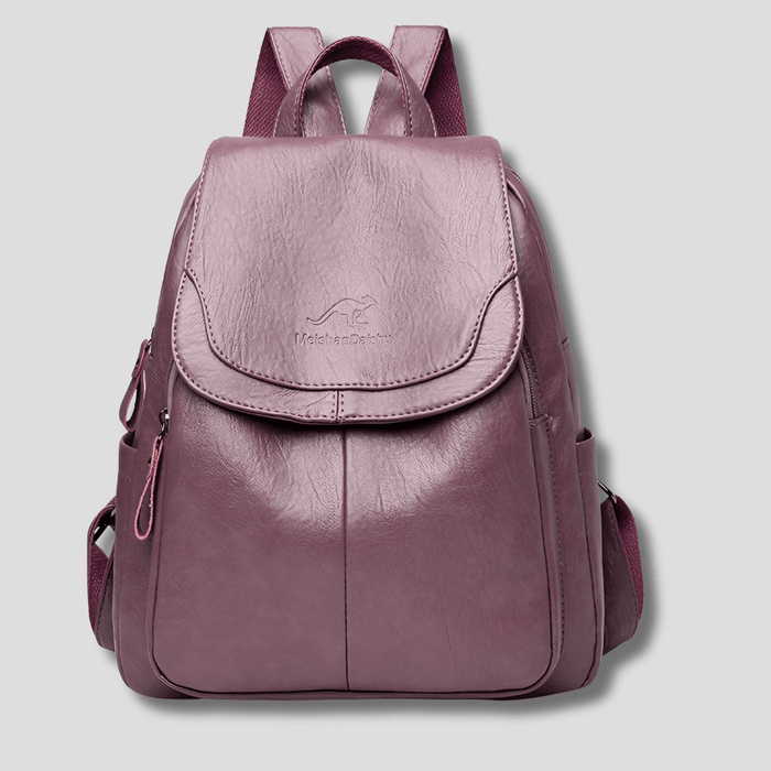 Alea Anti - Theft Leather Backpack – Women's Embossed Leather Backpack - Monsta Online