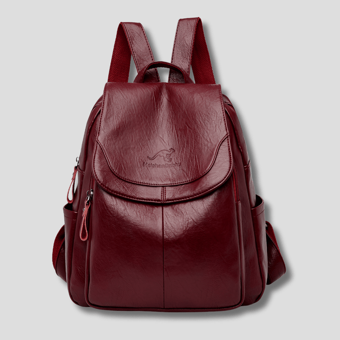 Alea Anti - Theft Leather Backpack – Women's Embossed Leather Backpack - Monsta Online