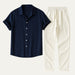 Amalfi Linen Set – Men's 100% Linen Shirt & Drawstring Pants Co - Ord Set - Monsta Online