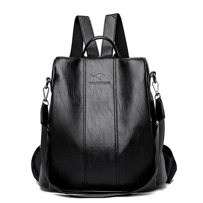 Women's Vintage Leather Anti - Theft Backpack – Stylish, Secure & Convertible - Monsta Online