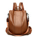 Women's Vintage Leather Anti - Theft Backpack – Stylish, Secure & Convertible - Monsta Online