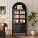 Luxury 71" Wooden Arch Display Storage Cabinet With Glass Doors and LED Lights - Monsta Online