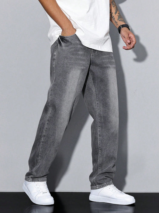 Ash Baggy Jeans – Men's Relaxed Fit Wide Leg Denim Jeans - Monsta Online