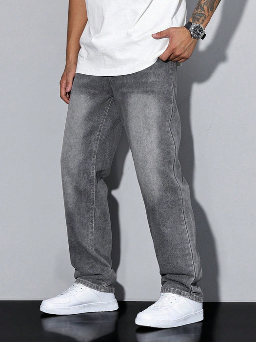Ash Baggy Jeans – Men's Relaxed Fit Wide Leg Denim Jeans - Monsta Online