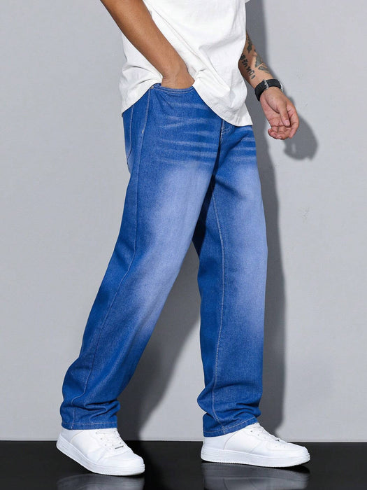 Ash Baggy Jeans – Men's Relaxed Fit Wide Leg Denim Jeans - Monsta Online