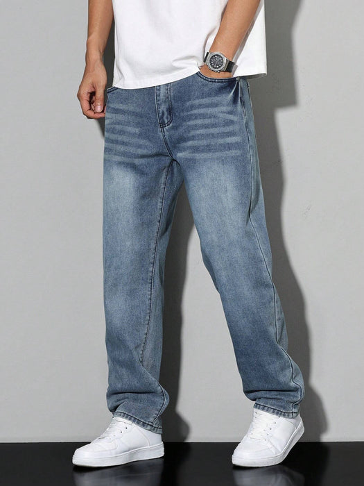 Ash Baggy Jeans – Men's Relaxed Fit Wide Leg Denim Jeans - Monsta Online