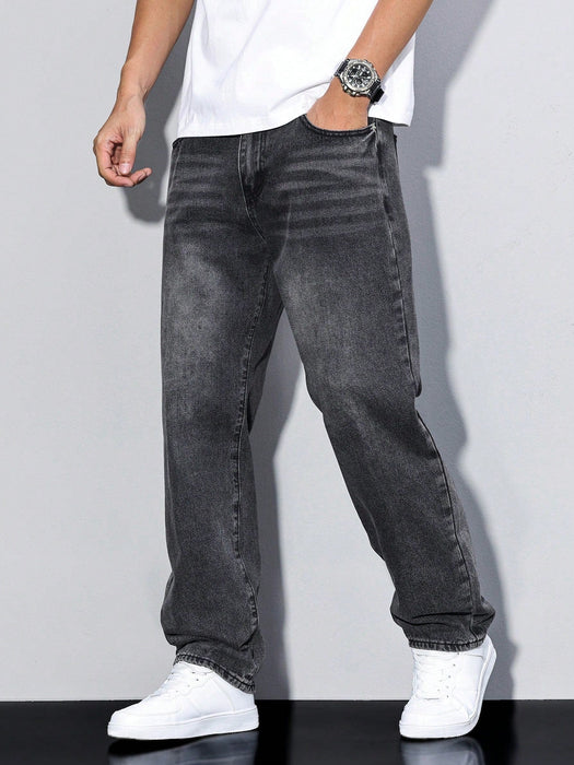 Ash Baggy Jeans – Men's Relaxed Fit Wide Leg Denim Jeans - Monsta Online